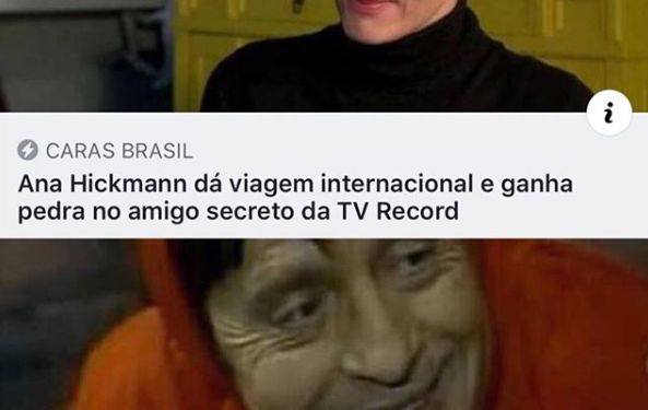 Ana Hickmann dá viagem internacional e ganha uma pedra de amigo secreto na TV Record