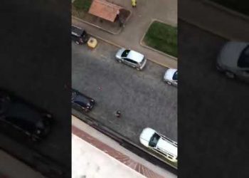 Jogou o pó de café do sétimo andar e caiu na cabeça do amigo