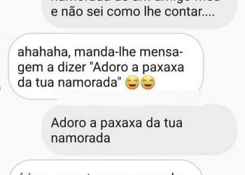 Conversa entre amigos sobre namorada